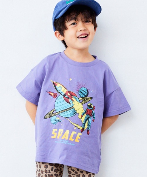 Fluffy BROTHERS（フラッフィーブラザーズ）の「プリントTシャツ（Tシャツ/カットソー・キッズ・ネイビー/ベージュ/パープル/ブラック・90/100/110/120/80/130/140/150）」の4枚目の写真