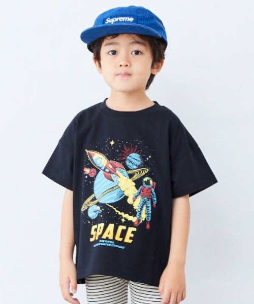 Fluffy BROTHERS（フラッフィーブラザーズ）の「プリントTシャツ（Tシャツ/カットソー・キッズ・ネイビー/ベージュ/パープル/ブラック・90/100/110/120/80/130/140/150）」の9枚目の写真
