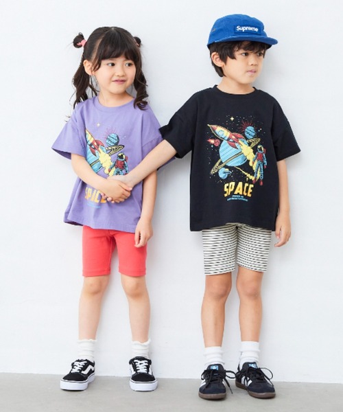 Fluffy BROTHERS（フラッフィーブラザーズ）の「プリントTシャツ（Tシャツ/カットソー・キッズ・ネイビー/ベージュ/パープル/ブラック・90/100/110/120/80/130/140/150）」の7枚目の写真