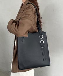 MYMOOD. | 【A4収納可能】スクエア自立PUトートバッグ(トートバッグ)