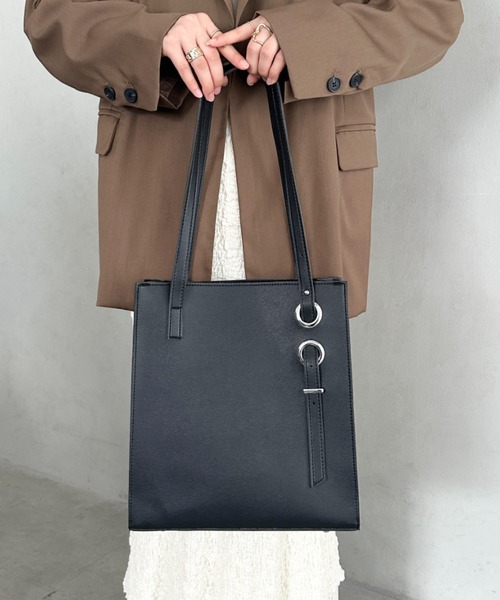 MYMOOD.（マイムード）の「【A4収納可能】スクエア自立PUトートバッグ（トートバッグ・レディース・ベージュ/ダークブラウン/ブラック・FREE）」の21枚目の写真