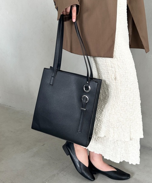 MYMOOD.（マイムード）の「【A4収納可能】スクエア自立PUトートバッグ（トートバッグ・レディース・ベージュ/ダークブラウン/ブラック・FREE）」の22枚目の写真