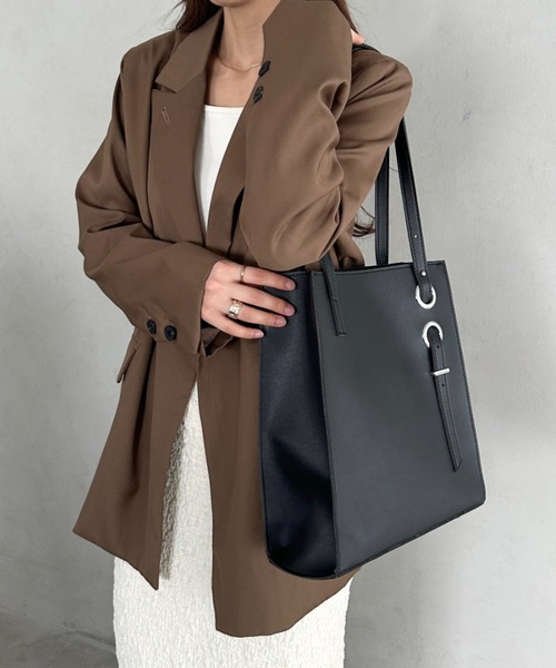 MYMOOD.（マイムード）の「【A4収納可能】スクエア自立PUトートバッグ（トートバッグ・レディース・ベージュ/ダークブラウン/ブラック・FREE）」の16枚目の写真