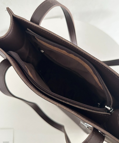 MYMOOD.（マイムード）の「【A4収納可能】スクエア自立PUトートバッグ（トートバッグ・レディース・ベージュ/ダークブラウン/ブラック・FREE）」の6枚目の写真