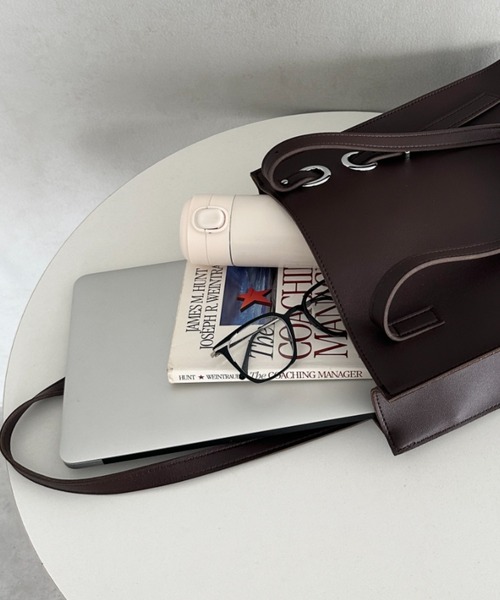 MYMOOD.（マイムード）の「【A4収納可能】スクエア自立PUトートバッグ（トートバッグ・レディース・ベージュ/ダークブラウン/ブラック・FREE）」の10枚目の写真