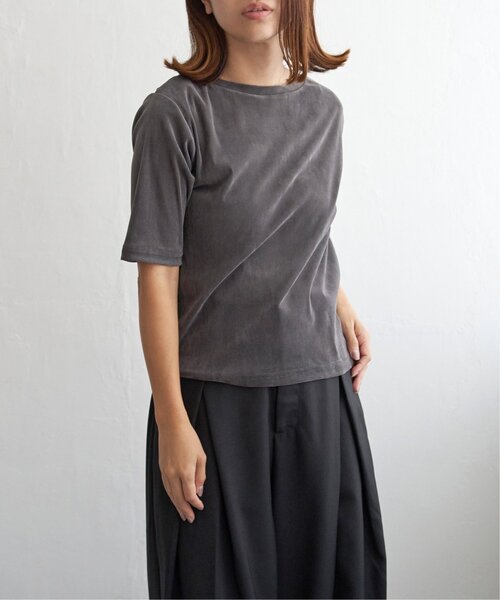 notch.(ノッチ)の「シアーベロア半袖Tシャツ(Tシャツ/カットソー・レディース・ブラック/チャコール・M)」の10枚目の写真