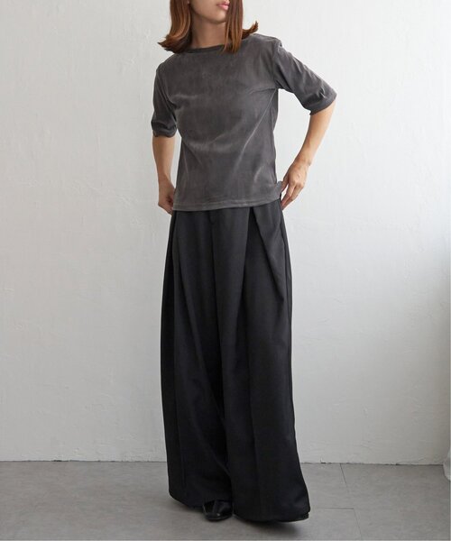 notch.(ノッチ)の「シアーベロア半袖Tシャツ(Tシャツ/カットソー・レディース・ブラック/チャコール・M)」の15枚目の写真