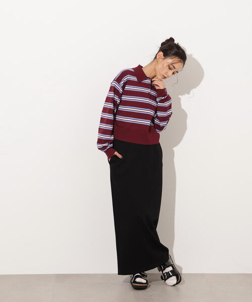 N.（N. Natural Beauty Basic）（エヌエヌナチュラルビューティーベーシック）の「スウェットライクナローマキシスカート（スカート・レディース・テラコッタ/ブラック/杢グレー・MEDIUM）」の16枚目の写真