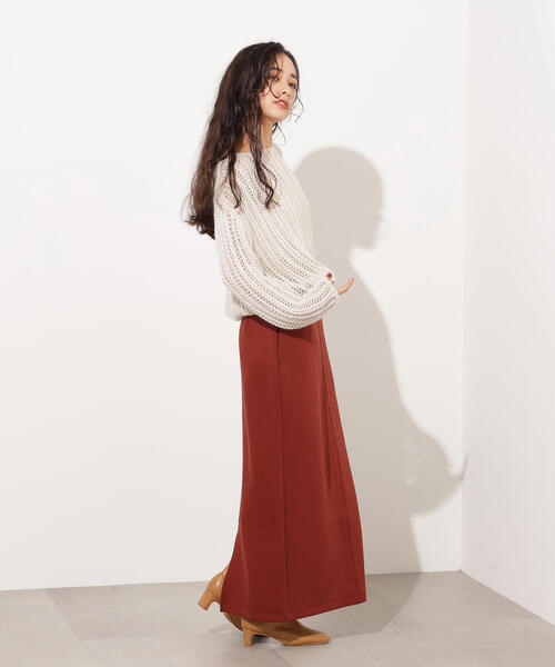 N.（N. Natural Beauty Basic）（エヌエヌナチュラルビューティーベーシック）の「スウェットライクナローマキシスカート（スカート・レディース・テラコッタ/ブラック/杢グレー・MEDIUM）」の11枚目の写真