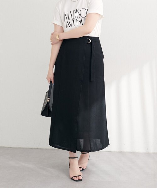 natural couture（ナチュラルクチュール）の「ラップ風ツイードスカート（スカート・レディース・ボルドー/ブラック/オフホワイト・FREE）」の22枚目の写真