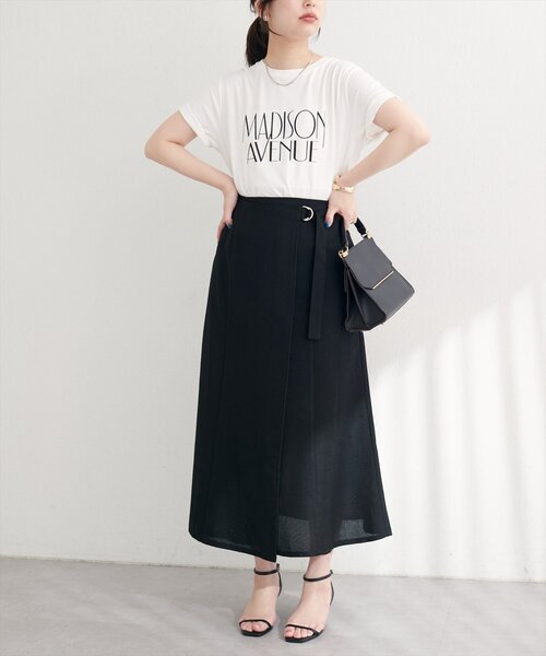 45R45rpm ドネガルツイードのラップスカート 45R45rpm ドネガルツイードのラップスカート ラップ風ツイードスカート