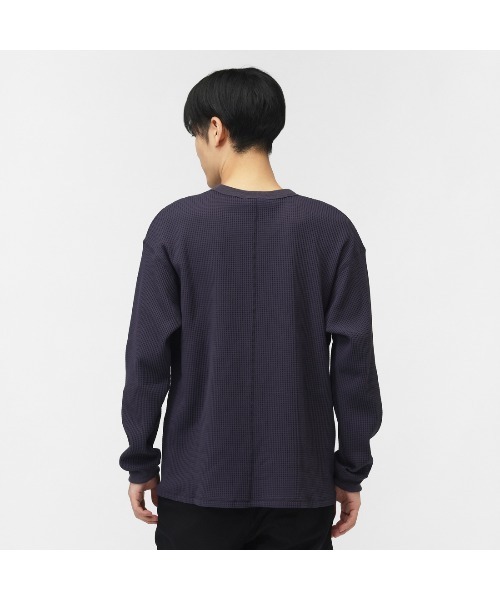 TIGORA(ティゴラ)の「ティゴラ TIGORA ワッフルロングTシャツ(Tシャツ/カットソー・メンズ・パープル/ブラック/オフホワイト/チャコールグレー/ネイビー・S/M/L/LL/3L)」の14枚目の写真