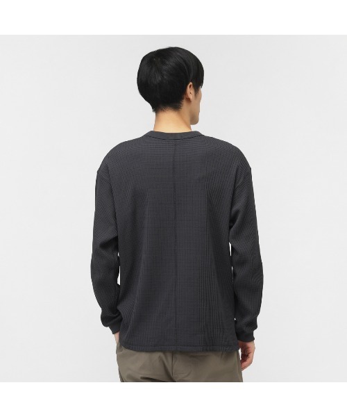 TIGORA(ティゴラ)の「ティゴラ TIGORA ワッフルロングTシャツ(Tシャツ/カットソー・メンズ・パープル/ブラック/オフホワイト/チャコールグレー/ネイビー・S/M/L/LL/3L)」の6枚目の写真