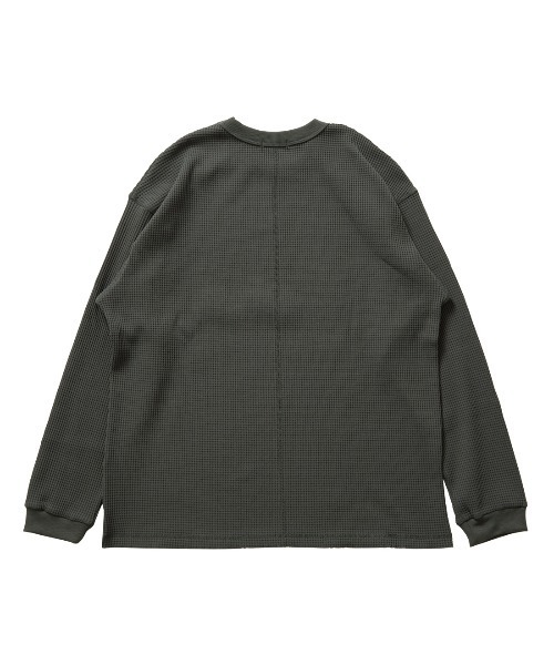 TIGORA(ティゴラ)の「ティゴラ TIGORA ワッフルロングTシャツ(Tシャツ/カットソー・メンズ・パープル/ブラック/オフホワイト/チャコールグレー/ネイビー・S/M/L/LL/3L)」の16枚目の写真