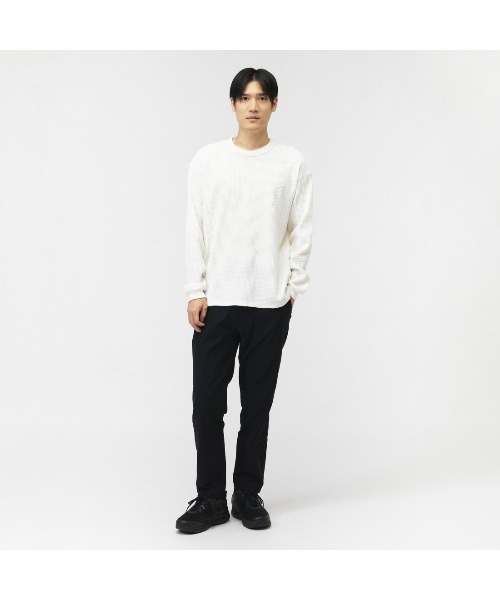 TIGORA(ティゴラ)の「ティゴラ TIGORA ワッフルロングTシャツ(Tシャツ/カットソー・メンズ・パープル/ブラック/オフホワイト/チャコールグレー/ネイビー・S/M/L/LL/3L)」の8枚目の写真