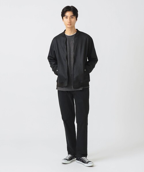 BEAMS HEART（ビームスハート）の「ヘリンボーン フェイクスエード MA-1（MA-1・メンズ・チャコールグレー/ブラウン・S/M/L）」の3枚目の写真