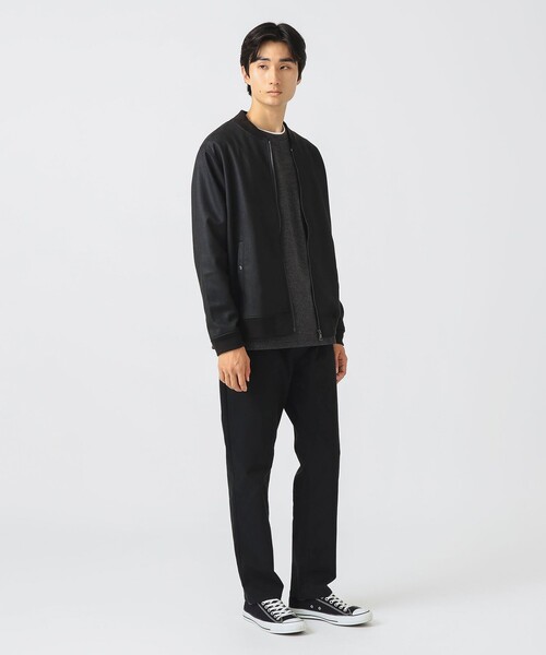 BEAMS HEART（ビームスハート）の「ヘリンボーン フェイクスエード MA-1（MA-1・メンズ・チャコールグレー/ブラウン・S/M/L）」の4枚目の写真