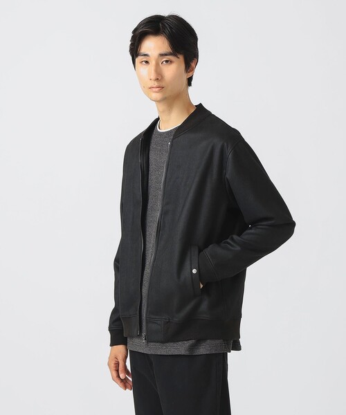 BEAMS HEART（ビームスハート）の「ヘリンボーン フェイクスエード MA-1（MA-1・メンズ・チャコールグレー/ブラウン・S/M/L）」の6枚目の写真