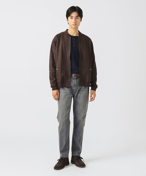 BEAMS HEART（ビームスハート）の「ヘリンボーン フェイクスエード MA-1（MA-1・メンズ・チャコールグレー/ブラウン・S/M/L）」の8枚目の写真