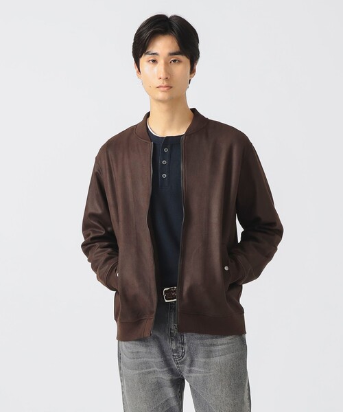 BEAMS HEART（ビームスハート）の「ヘリンボーン フェイクスエード MA-1（MA-1・メンズ・チャコールグレー/ブラウン・S/M/L）」の9枚目の写真