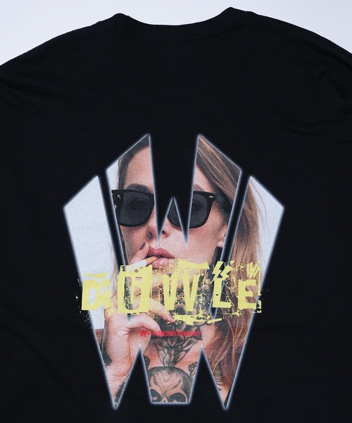 [W] by VIRGOwearworks（ダブリューバイヴァルゴウェアーワークス）の「Duvvle(W) tokyo girl（Tシャツ/カットソー・メンズ・ホワイト/ブラック・MEDIUM/LARGE/X-LARGE/XX-LARGE）」の10枚目の写真