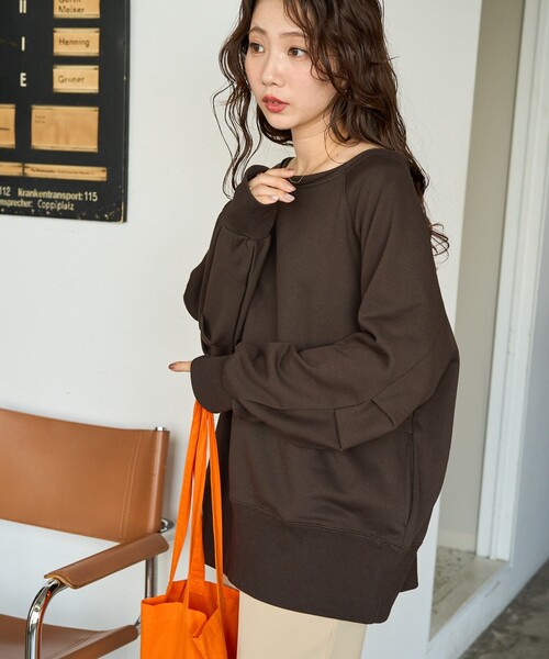 セール】限定展開 ボートネック ビックシルエット 裏毛 スウェット