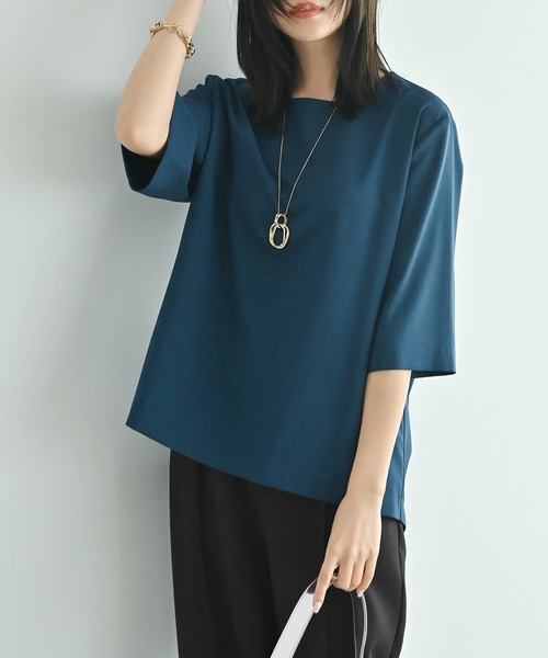 STYLE DELI(スタイルデリ)の「【Kana Oyama×BLK001】セットアップトップス(Tシャツ/カットソー・レディース・ブラック/ネイビー/ブルーグリーン・FREE)」の5枚目の写真