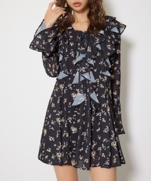 フリルフレアミニワンピース 秋服 冬服