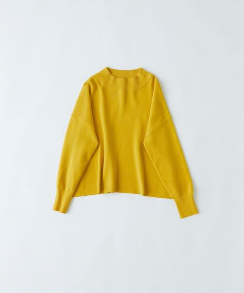 conges payes ADIEU TRISTESSE（コンジェ ペイエ アデュートリステス）の「コットンミラノリブモックネックプルオーバー（ニット/セーター・レディース・グレー/ブラック/イエロー・FREE）」の2枚目の写真