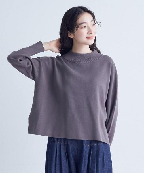 conges payes ADIEU TRISTESSE（コンジェ ペイエ アデュートリステス）の「コットンミラノリブモックネックプルオーバー（ニット/セーター・レディース・グレー/ブラック/イエロー・FREE）」の14枚目の写真