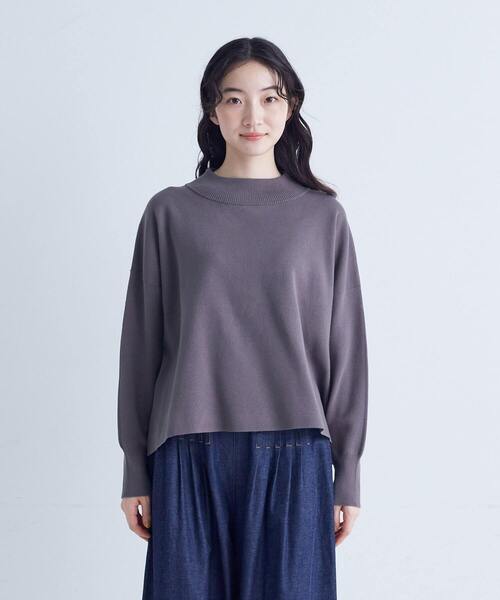 conges payes ADIEU TRISTESSE（コンジェ ペイエ アデュートリステス）の「コットンミラノリブモックネックプルオーバー（ニット/セーター・レディース・グレー/ブラック/イエロー・FREE）」の15枚目の写真