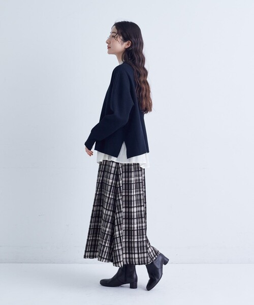 conges payes ADIEU TRISTESSE(コンジェ ペイエ アデュートリステス)の「コットンミラノリブモックネックプルオーバー(ニット/セーター・レディース・グレー/ブラック/イエロー・FREE)」の5枚目の写真