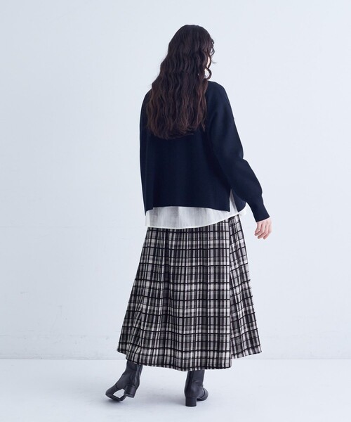 conges payes ADIEU TRISTESSE(コンジェ ペイエ アデュートリステス)の「コットンミラノリブモックネックプルオーバー(ニット/セーター・レディース・グレー/ブラック/イエロー・FREE)」の6枚目の写真