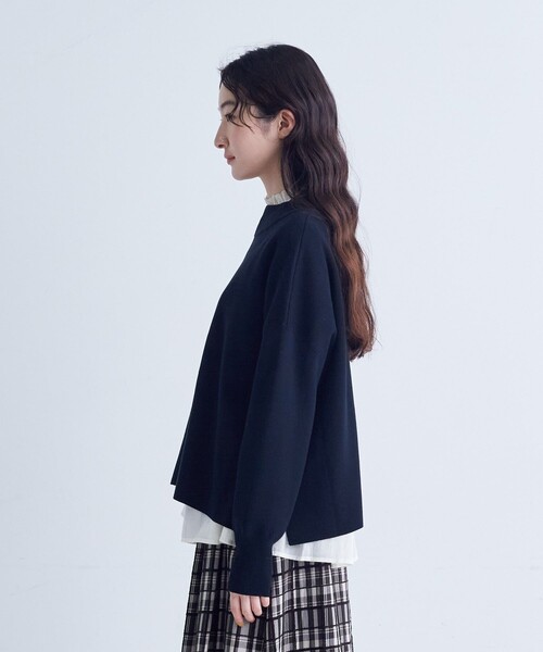 conges payes ADIEU TRISTESSE(コンジェ ペイエ アデュートリステス)の「コットンミラノリブモックネックプルオーバー(ニット/セーター・レディース・グレー/ブラック/イエロー・FREE)」の8枚目の写真