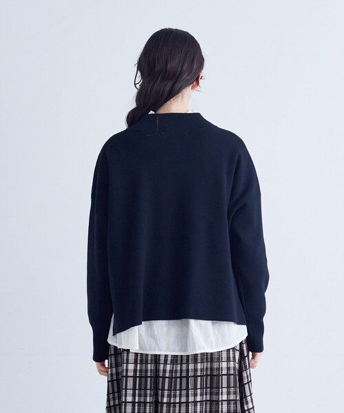 conges payes ADIEU TRISTESSE(コンジェ ペイエ アデュートリステス)の「コットンミラノリブモックネックプルオーバー(ニット/セーター・レディース・グレー/ブラック/イエロー・FREE)」の9枚目の写真