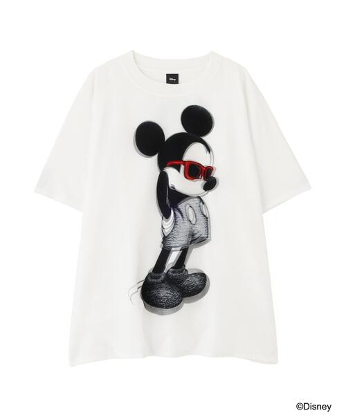 maxsix(マックスシックス)の「maxsix(マックスシックス)SUNGLASS MICKEY 3D TEE ディズニーライセンス(Tシャツ/カットソー・メンズ・ブラック/ホワイト・M/L)」の1枚目の写真