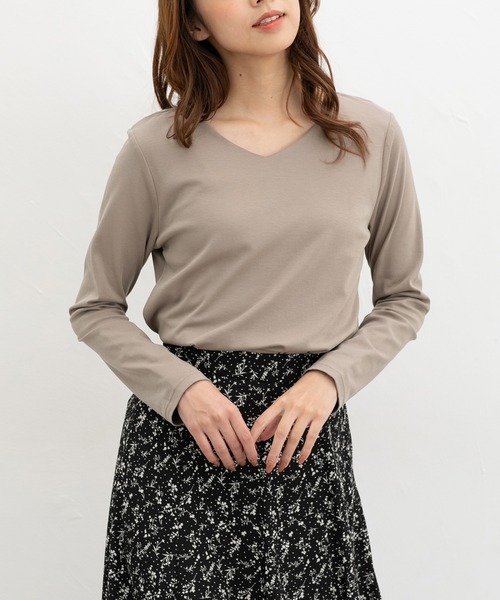 きれいめVネックTシャツ（Tシャツ/カットソー）｜Honeys（ハニーズ