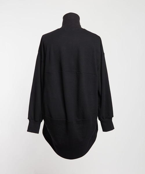 gomme（ゴム）の「40/-コーマ裏毛　ハイネック切替カーディガン（Tシャツ/カットソー・レディース・ブラック・MEDIUM）」の13枚目の写真