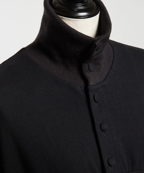 gomme（ゴム）の「40/-コーマ裏毛　ハイネック切替カーディガン（Tシャツ/カットソー・レディース・ブラック・MEDIUM）」の14枚目の写真