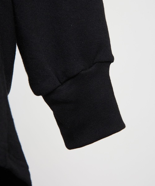 gomme（ゴム）の「40/-コーマ裏毛　ハイネック切替カーディガン（Tシャツ/カットソー・レディース・ブラック・MEDIUM）」の2枚目の写真