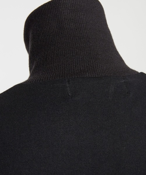 gomme（ゴム）の「40/-コーマ裏毛　ハイネック切替カーディガン（Tシャツ/カットソー・レディース・ブラック・MEDIUM）」の3枚目の写真