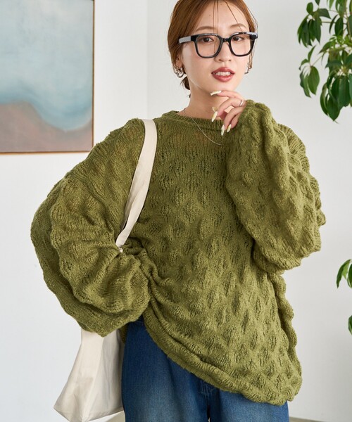 ☆未使用☆タグ付 フラボア ヘリンミック ニットプルオーバー サイズ1 FREAK'S STORE ニット セーター 限定展開 MACOBER/マコバー