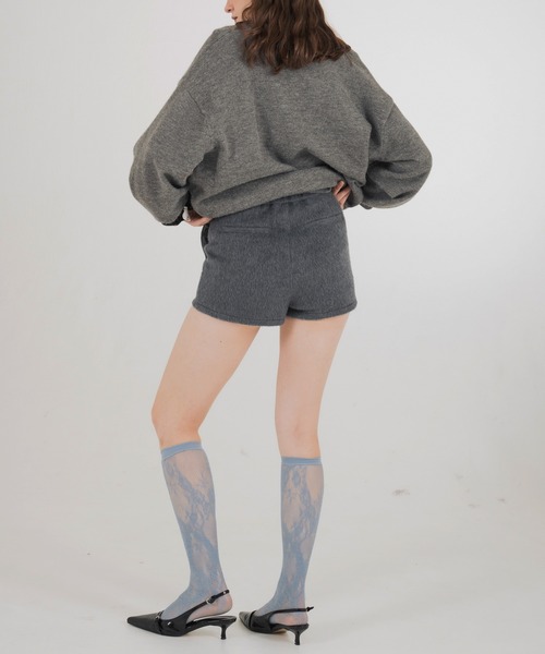 Mili affinity(ミリアフィニティー)の「シャギーハイウエストショートパンツ(その他パンツ・レディース・ブラウン/チャコール/アイボリー/ブラック・FREE)」の9枚目の写真
