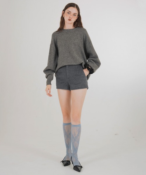 Mili affinity(ミリアフィニティー)の「シャギーハイウエストショートパンツ(その他パンツ・レディース・ブラウン/チャコール/アイボリー/ブラック・FREE)」の8枚目の写真