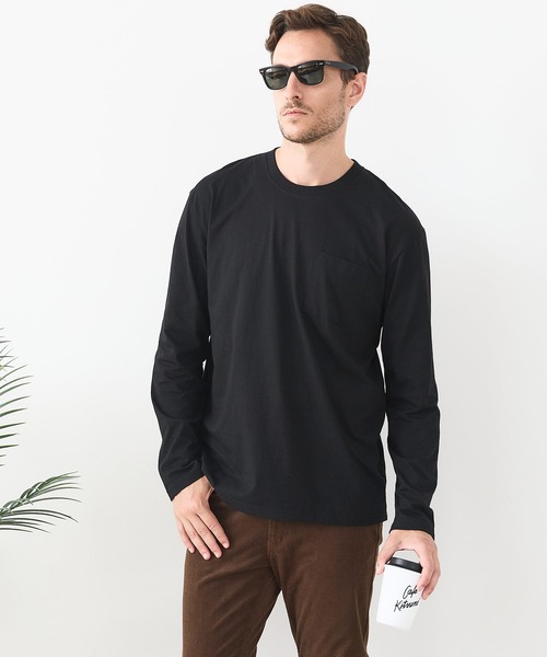 LB/S (エルビーエス)の「【汗染みの目立ちにくいTシャツ ZEROSTAIN/ゼロステイン】クルーネック 胸ポケットロンT 防汚 UVカット(Tシャツ/カットソー・メンズ・杢グレー/ブラック/ホワイト・MEDIUM/LARGE/X-LARGE)」の2枚目の写真