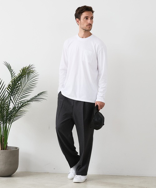 LB/S (エルビーエス)の「【汗染みの目立ちにくいTシャツ ZEROSTAIN/ゼロステイン】クルーネック 胸ポケットロンT 防汚 UVカット(Tシャツ/カットソー・メンズ・杢グレー/ブラック/ホワイト・MEDIUM/LARGE/X-LARGE)」の11枚目の写真