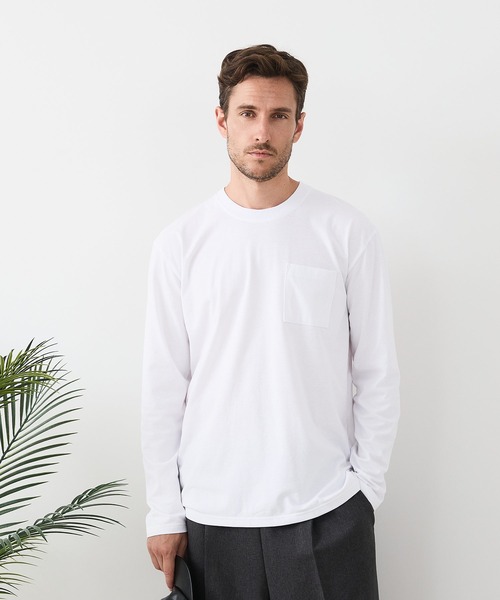 LB/S (エルビーエス)の「【汗染みの目立ちにくいTシャツ ZEROSTAIN/ゼロステイン】クルーネック 胸ポケットロンT 防汚 UVカット(Tシャツ/カットソー・メンズ・杢グレー/ブラック/ホワイト・MEDIUM/LARGE/X-LARGE)」の12枚目の写真