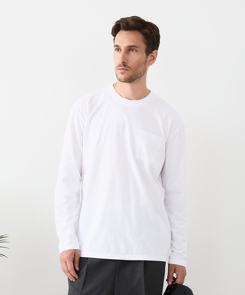LB/S (エルビーエス)の「【汗染みの目立ちにくいTシャツ ZEROSTAIN/ゼロステイン】クルーネック 胸ポケットロンT 防汚 UVカット(Tシャツ/カットソー・メンズ・杢グレー/ブラック/ホワイト・MEDIUM/LARGE/X-LARGE)」の13枚目の写真