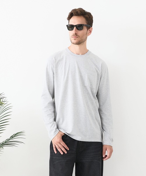 LB/S (エルビーエス)の「【汗染みの目立ちにくいTシャツ ZEROSTAIN/ゼロステイン】クルーネック 胸ポケットロンT 防汚 UVカット(Tシャツ/カットソー・メンズ・杢グレー/ブラック/ホワイト・MEDIUM/LARGE/X-LARGE)」の7枚目の写真