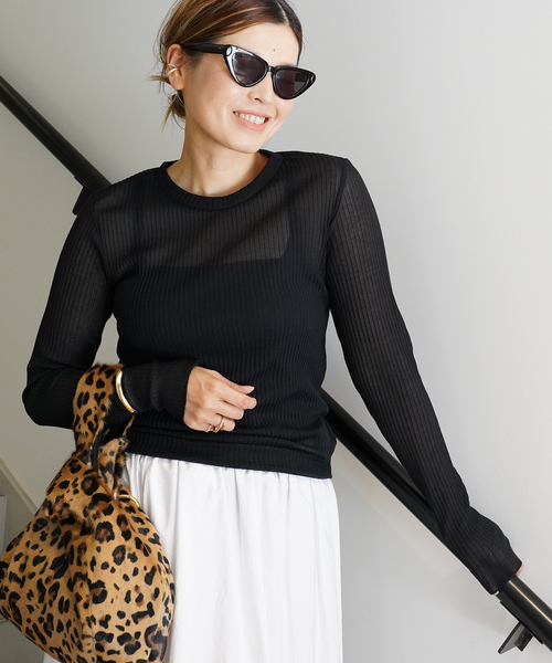 TOTAN Sheer Tシャツ　ブラウン TOTAN Sheer Tシャツ（Tシャツ／カットソー）｜Deuxieme Classe